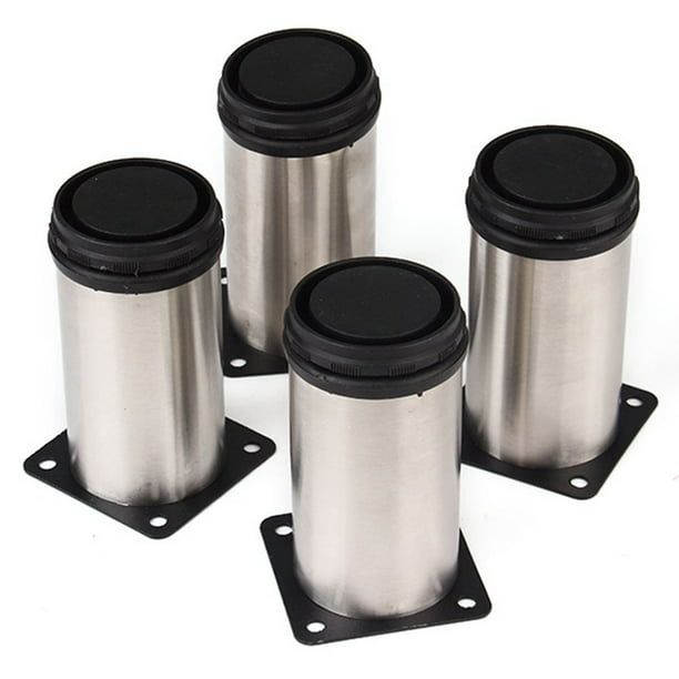 New 4pcs Cabinet Legs Adjustable Stainless Steel Feet Round Stand For Kitchen UK